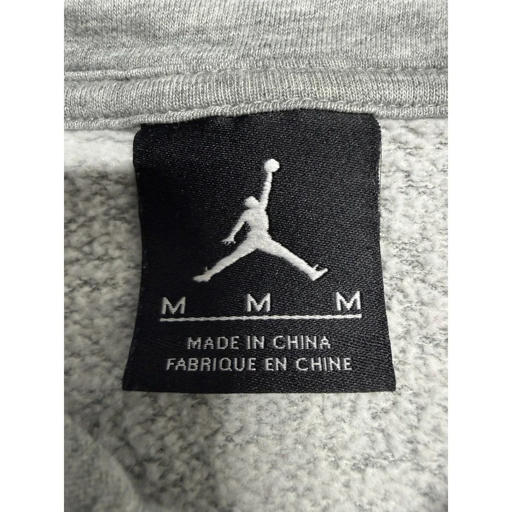 Jordan Hoodie Mens M Gray Sleeveless Fleece‎ Pullover Graphic Logo 833922-063